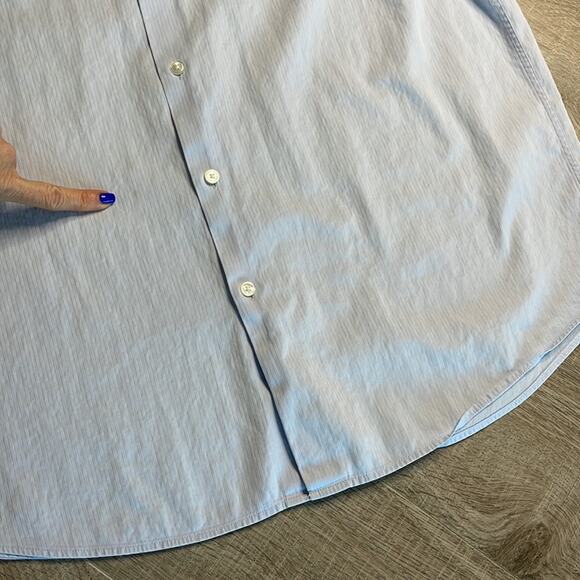 HUGO BOSS Light Blue Regular Fit Button Front Dress Shirt Men’s Size 17.5 Neck - Picture 6 of 9